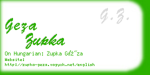 geza zupka business card